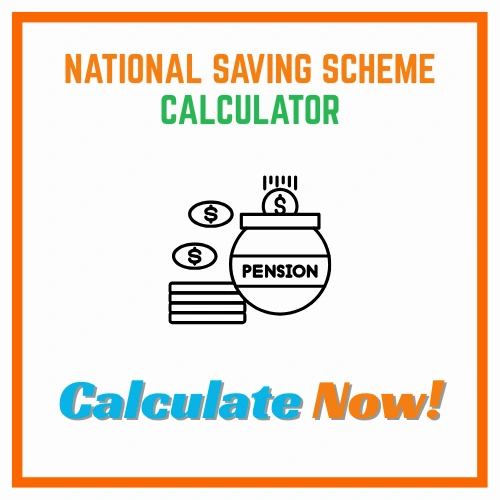 NSC Calculator interface showing maturity value and growth chart