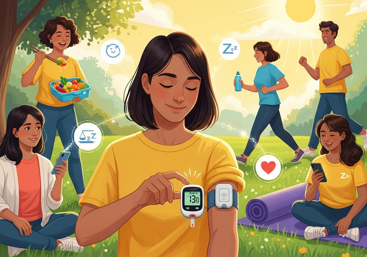 Inspiring visual showing progression from unstable glucose levels to metabolic health mastery, with milestones and benefits at each stage."