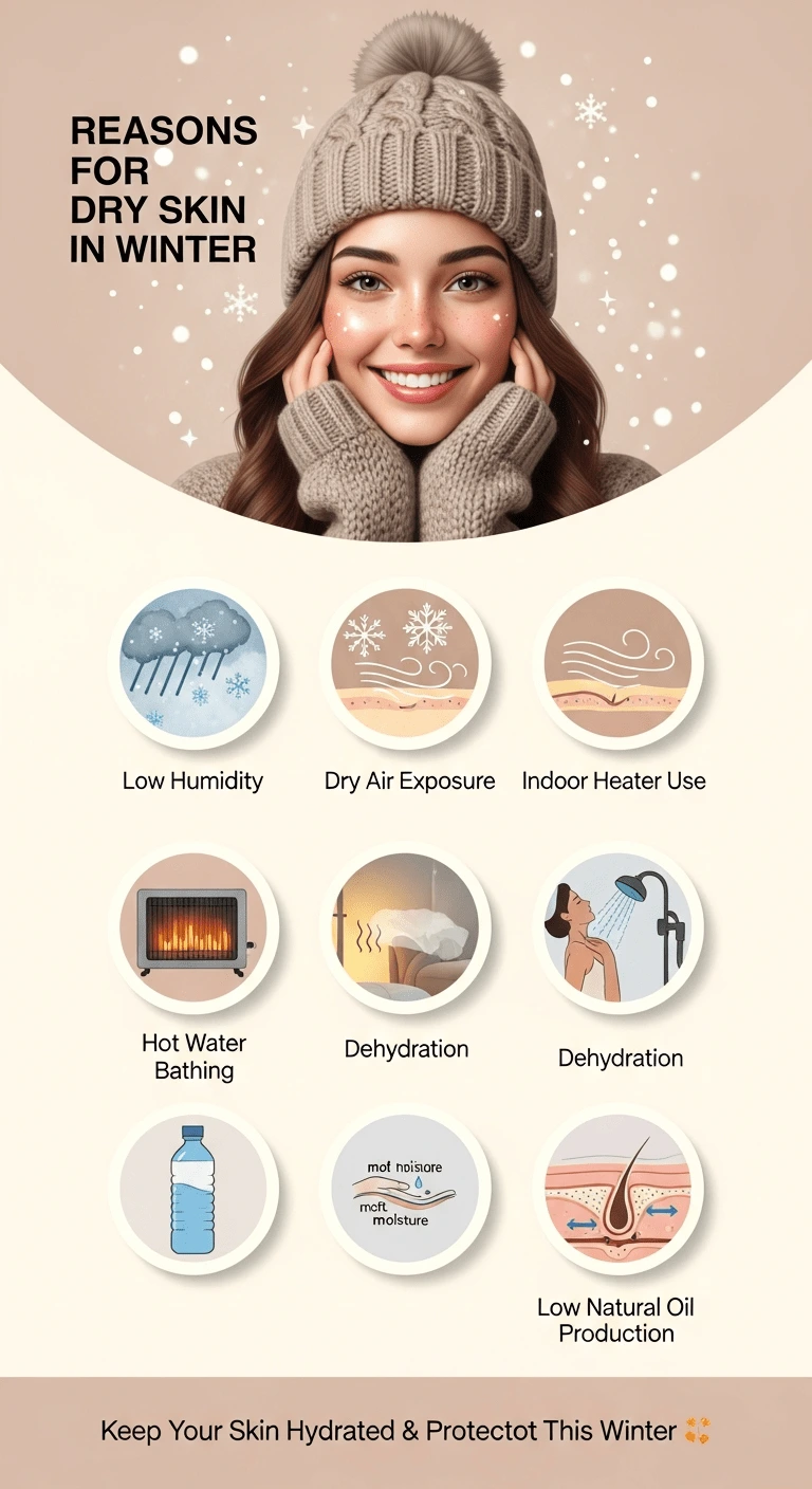 Winter skincare routine using home remedies for dry skin, including coconut oil and aloe vera.