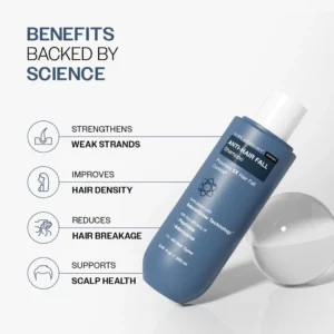 Bare Anatomy anti-hair fall caffeine shampoo bottle with biotin complex