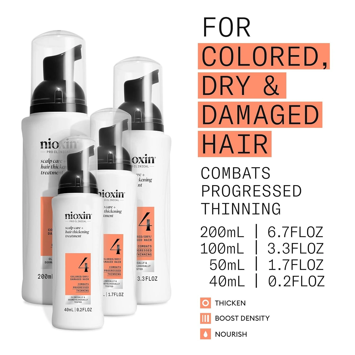 Nioxin System 4 caffeine shampoo bottle for thinning or treated hair