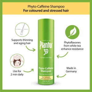 Plantur 39 caffeine shampoo bottle designed for women with hair thinning